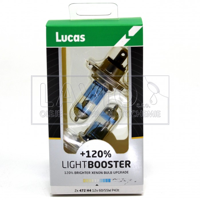 žárovka LUCAS 12V/H4 LIGHT BOOSTER +120% sada