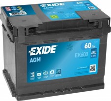 EXIDE baterie START-STOP AGM EK600 12V/60Ah 680A