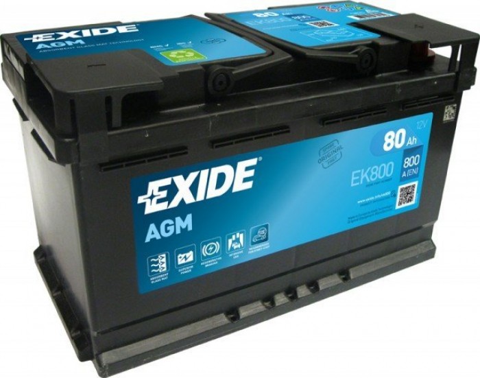 EXIDE baterie START-STOP AGM EK800 12V/80Ah 800A