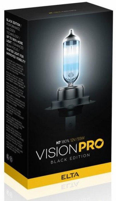 žárovka ELTA 12V/H7 60-55W VISIONPRO BLACK +180% sada