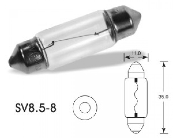 žárovka ELTA 12V/5W sufit