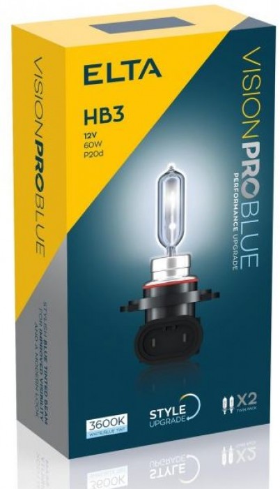 žárovka ELTA 12V/HB3 60W VISIONPROBLUE sada