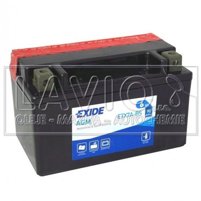 EXIDE motobaterie AGM ETX7A-BS 12V/6Ah; 90A