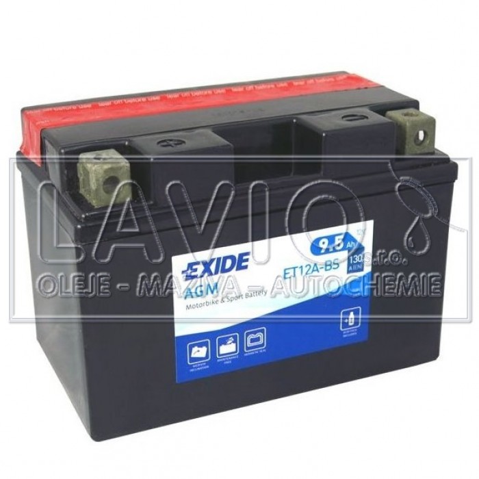 EXIDE motobaterie AGM YT12A-BS 12V/9,5Ah; 130A