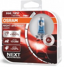 žárovka OSRAM 12V/H4 NIGHT BREAKER LASER +150% sada