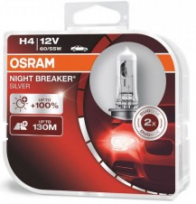 žárovka OSRAM 12V/H4 NIGHT BREAKER SILVER +100% sada